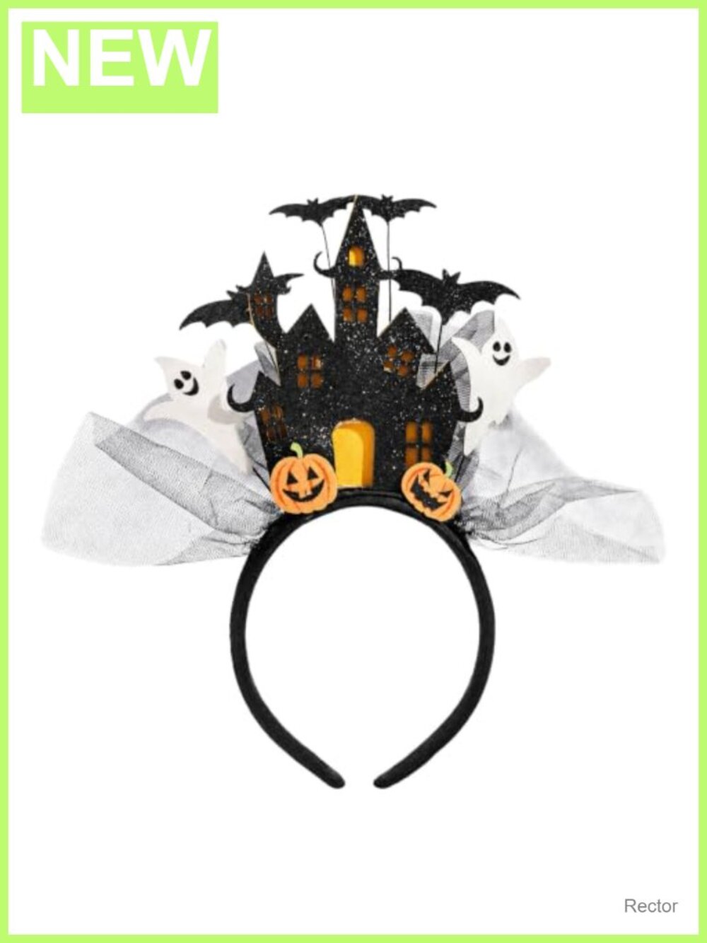 Halloween Headband Spooky Castle Bats Ghosts Tulle Party